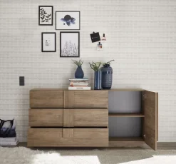 Madia 1 anta e 3 cassetti linea Sax in finitura Rovere Mercure