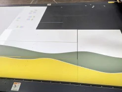 Madia 1 anta e 3 cassetti linea Sax in finitura Bianco Lucido con serigrafia