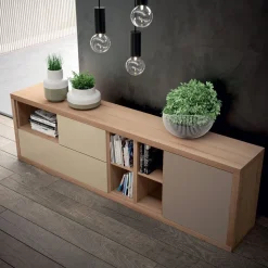 Madia 1 anta e 2 cassetti Umi linea Contact disponibile in 30 colori