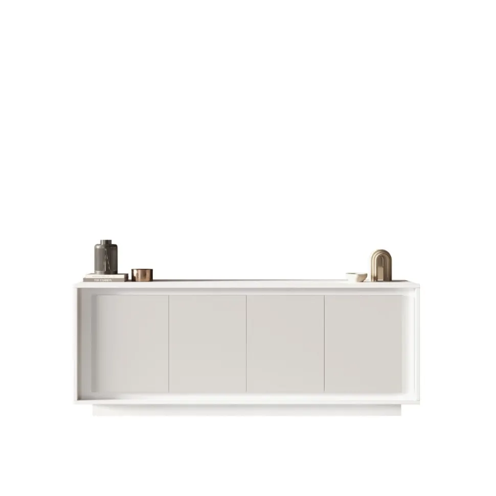 Madia 4 ante battenti linea Pure in finitura Bianco laccato opaco.
