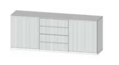 Madia 3 ante con frontali cannetè linea Contact disponibile in 3 versioni e 30 colori