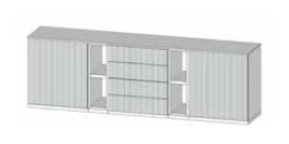 Madia 3 ante con frontali cannetè linea Contact disponibile in 3 versioni e 30 colori