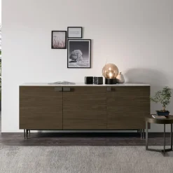 Madia 3 ante con piedini in metallo Prometeo linea Nais disponibile in 8 misure e vari colori