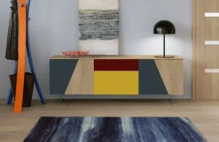Madia 2 ante e 2 cassetti con piedi in vetro Ilary linea Contact disponibile in 30 colori