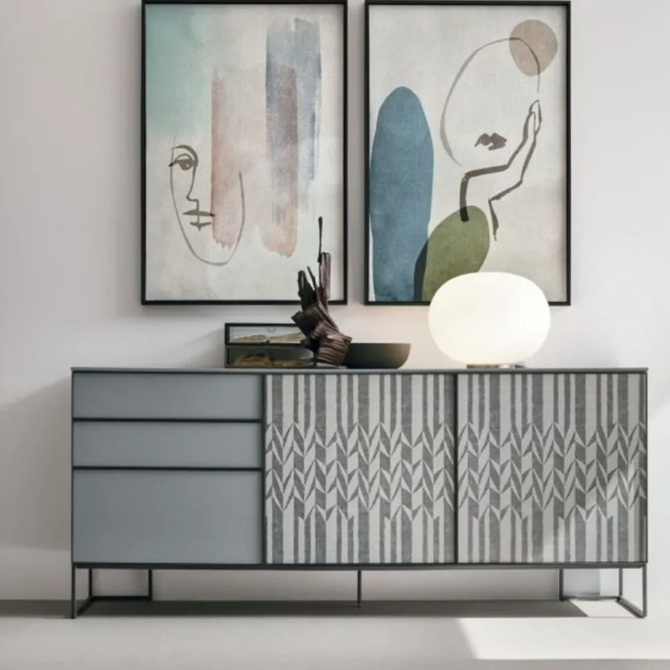 Madia 2 ante e 3 cassetti disponibile in 3 misure con Grafica e colori personalizzabili