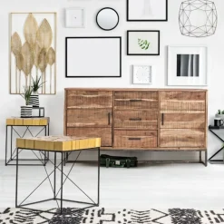 Madia 2 ante e 3 cassetti Elmer in legno d'acacia disponibile in 2 misure