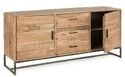 Madia 2 ante e 3 cassetti Elmer in legno d'acacia disponibile in 2 misure