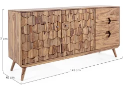 Madia 2 ante e 3 cassetti Kant in legno Sheesham
