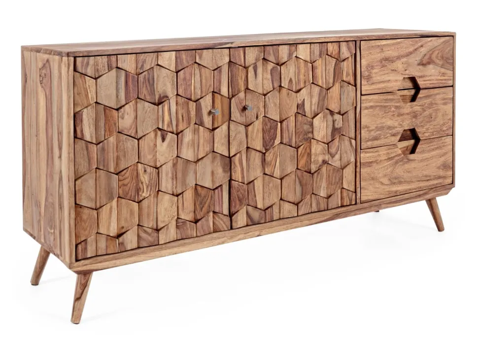 Madia 2 ante e 3 cassetti Kant in legno Sheesham