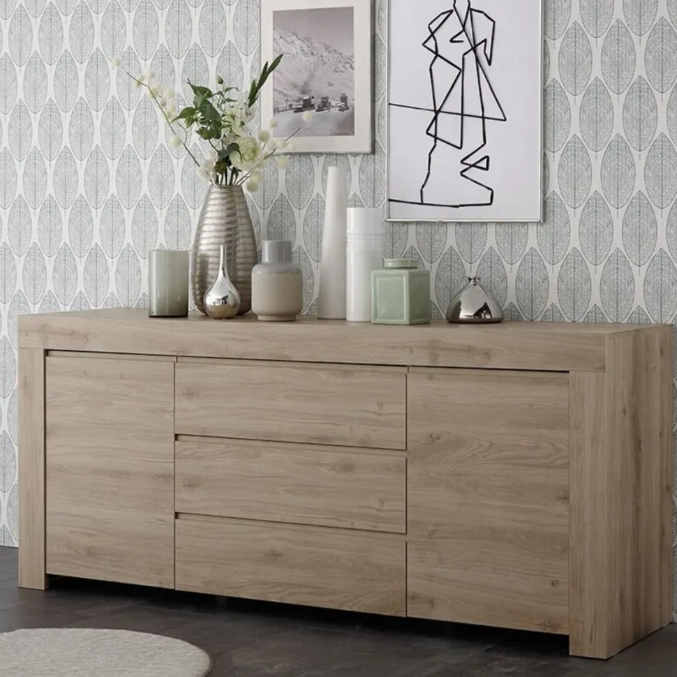 Madia 2 ante e 3 cassetti linea Clear in Rovere Cadiz