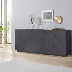 Madia 4 ante e 3 cassetti linea Virgola finitura Ardesia