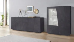 Madia 4 ante e 3 cassetti linea Virgola finitura Ardesia