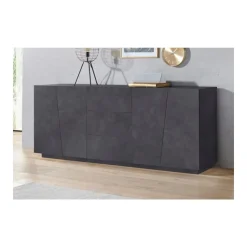 Madia 4 ante e 3 cassetti linea Virgola finitura Ardesia