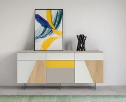 Madia 2 ante e 5 cassetti Plus linea Contact disponibile in 30 colori