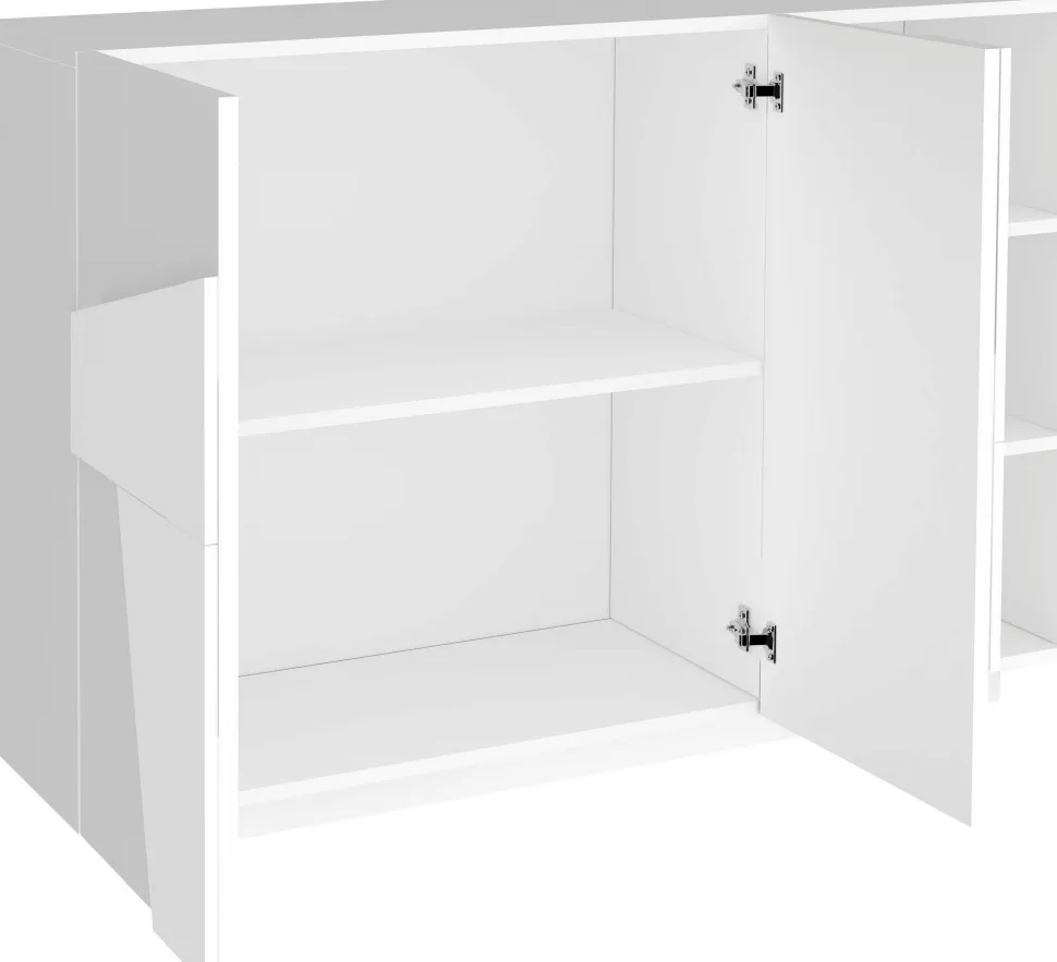 Madia 2 ante e 3 vani linea Rombo in finitura Bianco Lucido