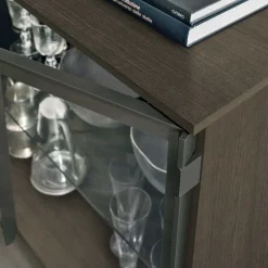 Madia 2 ante in legno e 2 in vetro Metropolis linea Nais disponibile in vari colori