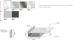 Madia 3 ante in vetro e telaio in alluminio disponibile in vari colori linea Cosmo