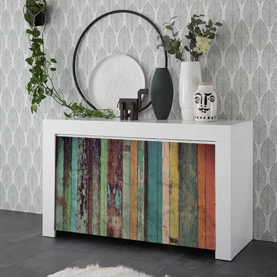 Madia 3 ante linea Clear Fancy in Bianco Opaco serigrafata WOOD