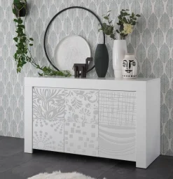 Madia 3 ante linea Clear Fancy in Bianco Opaco serigrafata INDIA