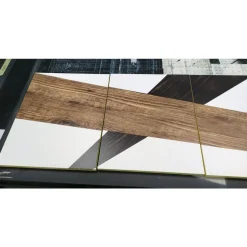 Madia 3 ante linea Clear in Bianco Opaco con serigrafia