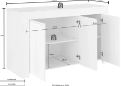 Madia 3 ante linea Clear in Bianco Opaco con ante serigrafate