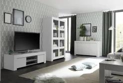 Madia 3 ante linea Clear in Bianco Opaco con ante serigrafate