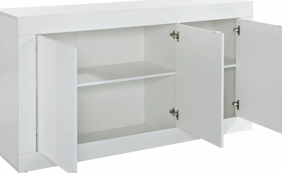 Madia 3 ante Linea Fancy finitura Bianco lucido con Serigrafia floreale