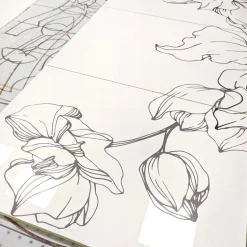 Madia 3 ante Linea Fancy finitura Bianco lucido con Serigrafia floreale