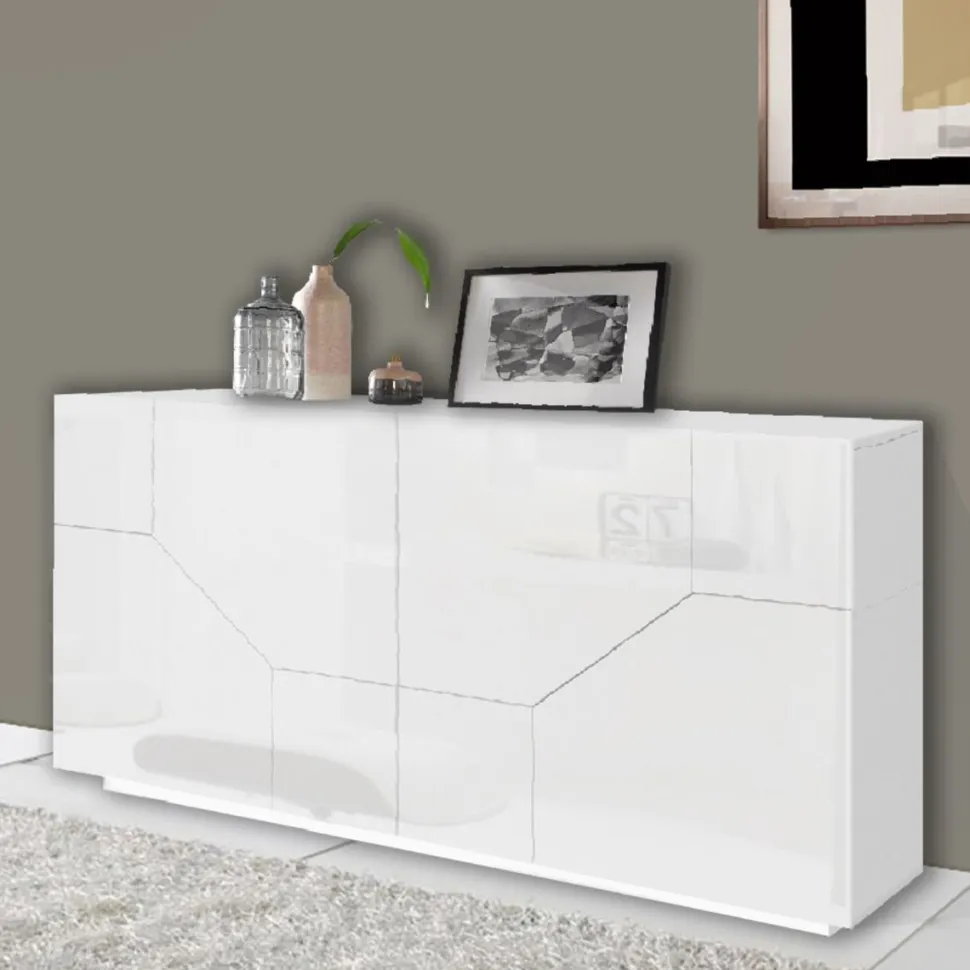 Madia 4 ante linea Galassia in finitura Bianco Lucido