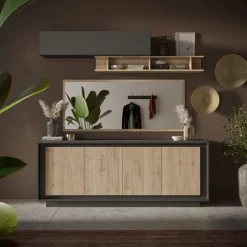 Madia 4 ante linea Natural in finitura Lava e Rovere Cadiz
