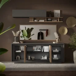 Madia 4 ante linea Natural in finitura Lava e Rovere Mercure