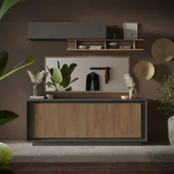 Madia 4 ante linea Natural in finitura Lava e Rovere Mercure