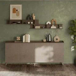 Madia 4 ante linea Oscar in finitura Rovere Mercure e Bronzo