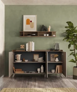 Madia 3 ante linea Oscar in finitura Rovere Mercure e Bronzo