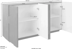 Madia 4 ante linea Rombo in finitura Cemento