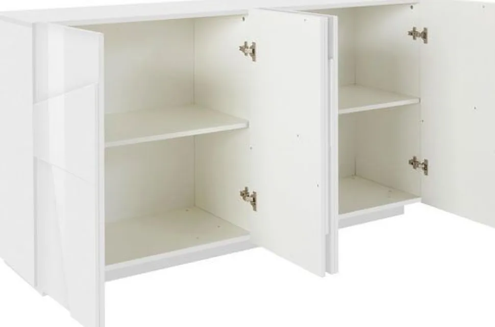 Madia 4 ante linea Rombo in finitura Bianco Lucido