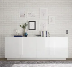 Madia 4 ante linea Sax in finitura Bianco Lucido