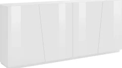 Madia 4 ante linea Virgola finitura Bianco Lucido