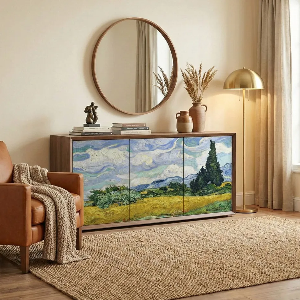 Madia 3 ante Tilt "Campo di grano con cipressi, Vincent van Gogh" linea ARTE