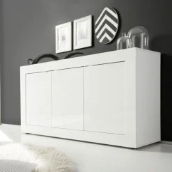 Madia Bianco laccato lucido con 3 ante linea Basic