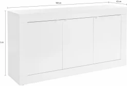 Madia Brooklyn Linea Fancy finitura Bianco lucido con Serigrafia