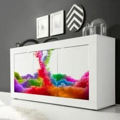 Madia Color Linea Fancy finitura Bianco lucido con Serigrafia Colors