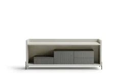 Madia componibile con frontali cannetè 1 anta e 3 cassetti linea Contact disponibile in 30 colori