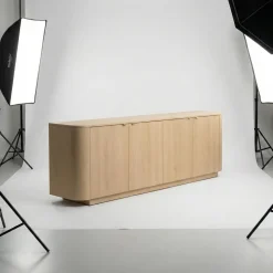 Madia curva moderna a 4 ante in Rovere Lindbergh