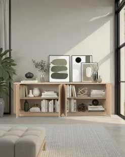 Madia curva moderna a 4 ante in Rovere Lindbergh