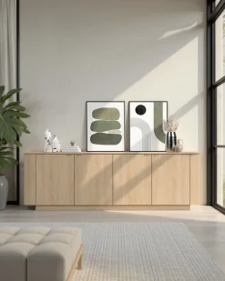 Madia curva moderna a 4 ante in Rovere Lindbergh
