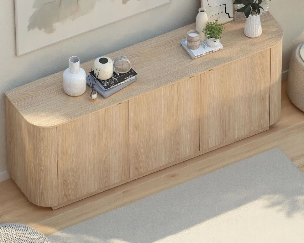 Madia curva moderna a 3 ante in Rovere Lindbergh