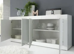 Madia linea Basic con 4 ante in finitura Bianco laccato lucido FLOWER