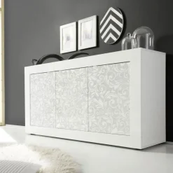 Madia linea Basic con 3 ante in finitura Bianco laccato lucido FLOWER
