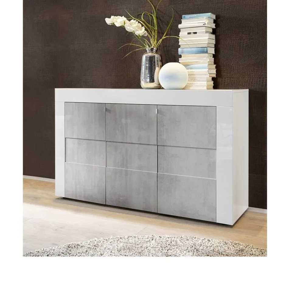 Madia linea Easy 3 ante Bianco e Cemento